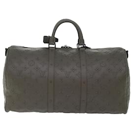 Louis Vuitton-LOUIS VUITTON Monogram Seal Keepall Bandouliere 50 Bag Khaki M57963 auth 49623a-Khaki