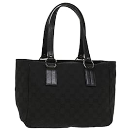 Gucci-GUCCI GG Canvas Hand Bag Black 1130193444 auth 49603-Black