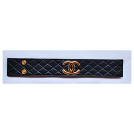 Chanel-Pulseira carta Chanel-Preto,Dourado