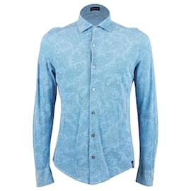 Autre Marque-Camisa con estampado de cachemira Drumohr-Azul