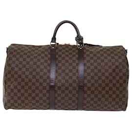Louis Vuitton-LOUIS VUITTON Damier Ebene Keepall Bandoulière 55 Boston Bag N41414 auth 49431NO-Outro
