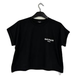 Top Balmain de algodón negro Negro