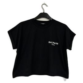 Top Balmain in cotone nero Nero