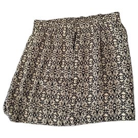 Stella Forest Beige Patterned Short Skirt Viscose Rayon Beige