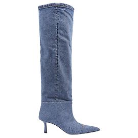 Alexander Wang Womens Viola 65 Slouch Boot Washed Denim EU 36 / UK 3 Blue