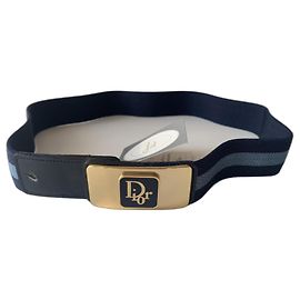 Dior Gürtel Schwarz Marineblau Lavendel Gold hardware