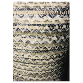 Tory Burch-Tory Burch falda con paneles de cuero-Impresión de pitón