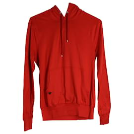Christian Dior-Christian Dior Drawstring Hoodie in Red Cotton-Red