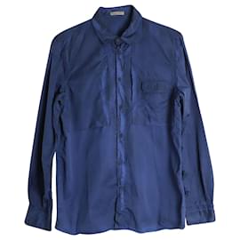 Bottega Veneta-Bottega Veneta Button-Down Shirt in Blue Cotton-Blue