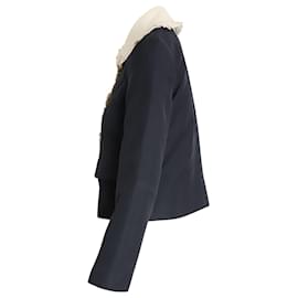 Gucci-Kurze Jacke von Gucci mit Rüschen aus schwarzer und cremefarbener Wolle-Schwarz
