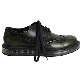 Prada-Prada Air Sole Derby-Schuhe aus grünem Leder-Grün
