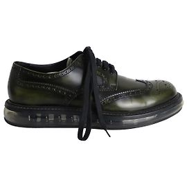 Prada Air Sole Derby Shoes in Green Leather Green