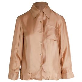 Camisa con botones Prada en seda melocotón Rosa