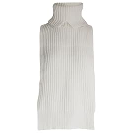 The row-The Row Anneki Ribbed Turtleneck Top in Ivory Cashmere -White,Cream