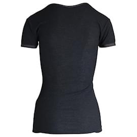 Balenciaga-Balenciaga T-shirt col V en coton gris-Gris