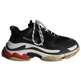 Balenciaga Triple S Sneakers aus schwarzem Polyester Schwarz