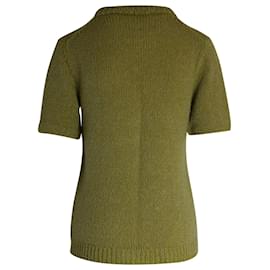 Prada-Top Prada in maglia in cashmere verde oliva-Verde,Verde oliva