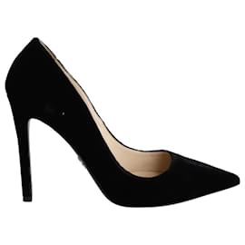 Prada-Zapatos de tacón en punta Prada en terciopelo negro-Negro