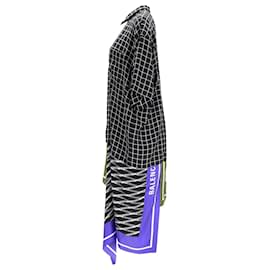 Balenciaga-Balenciaga Scarf Asymmetric Shirt Dress in Multicolor Viscose-Multiple colors