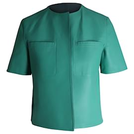 Marni-Marni Reversible Short Sleeve Jacket in Green Leather-Green