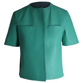 Marni Reversible Short Sleeve Jacket in Green Leather Green