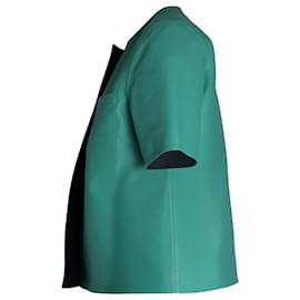 Marni-Marni Reversible Short Sleeve Jacket in Green Leather-Green