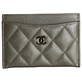 Chanel-Chanel Cardholder in Gold Caviar Leather-Golden
