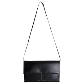 Céline-Céline Clutch Dobrada em Couro Preto-Preto