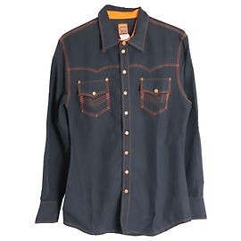 Jean Paul Gaultier Langarm-Button-Down-Hemd in schwarzem Polynosic Schwarz