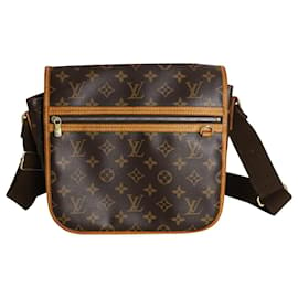 Louis Vuitton-Louis Vuitton Monogram Bosphore PM Messenger Bag in Brown Coated Canvas-Brown