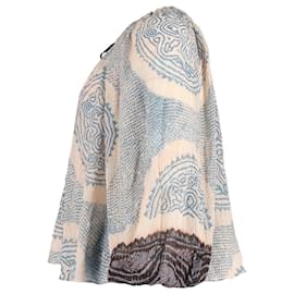 Ulla Johnson-Ulla Johnson Printed Pauline Blouse in Blue Cotton-Blue