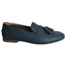 Mocassins à Pompons Lanvin en Cuir Bleu Bleu