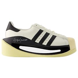 Y3 Baskets Pwr Star - Y-3 - Cuir - Blanc/black/Jaune Beige