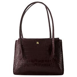 Bolsa de Ombro Le J - Rouje - Couro - Croco Borgonha Vermelho Bordeaux