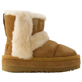 Klassische Cloudpeak-Stiefeletten – Ugg – Leder – Kastanie Beige