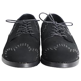 Alaïa-Zapatos con cordones y tachuelas Alaïa en ante negro-Negro
