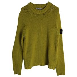 Stone Island Pull ras du cou en grosse maille en laine jaune Jaune