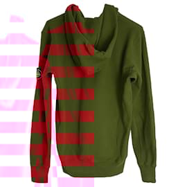 Stone Island-Sweat à capuche zippé Stone Island en coton rouge-Rouge