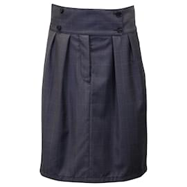 Stella Mc Cartney-Stella McCartney Jupe Plissée en Laine Grise-Gris