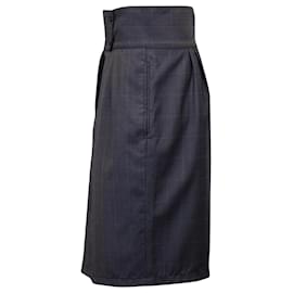 Stella Mc Cartney-Stella McCartney Pleated Skirt in Grey Wool-Grey