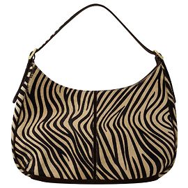Bolsa Big Hobo - Rouje - Couro - Bege Zebra Bege