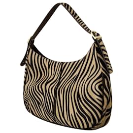 【関税込み】Big Hobo Bag - Rouje - Leather - Beige Zebra Second hand Rouje Bags - Joli Closet
