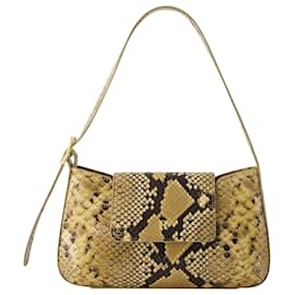Bolsa de Ombro Baguete - Rouje - Couro - Naturel Python Multicor