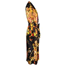 Dries Van Noten-Dries Van Noten Charly Blumen-Wickelkleid mit Schnürung vorne aus mehrfarbiger Viskose-Mehrfarben