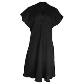 Acne-Acne Studios Jessia V-neck Dress in Black Linen-Black