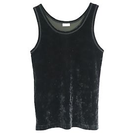 Canotta Dries Van Noten in velluto nero Nero