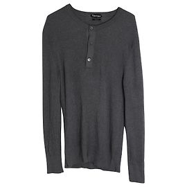 Tom Ford Long Sleeve T-Shirt in Grey Rayon Grey