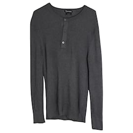 Tom Ford-Tom Ford Long Sleeve T-Shirt in Grey Rayon-Grey