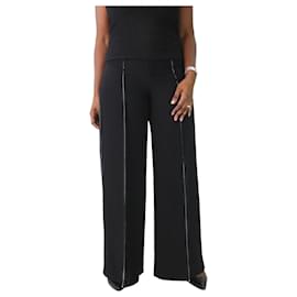 Marni-Black contrast-stitched wide-leg trousers - size IT 42-Black