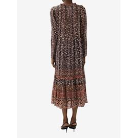 Ulla Johnson-Multi floral printed midi dress with metallic detail - size US 2-Multiple colors